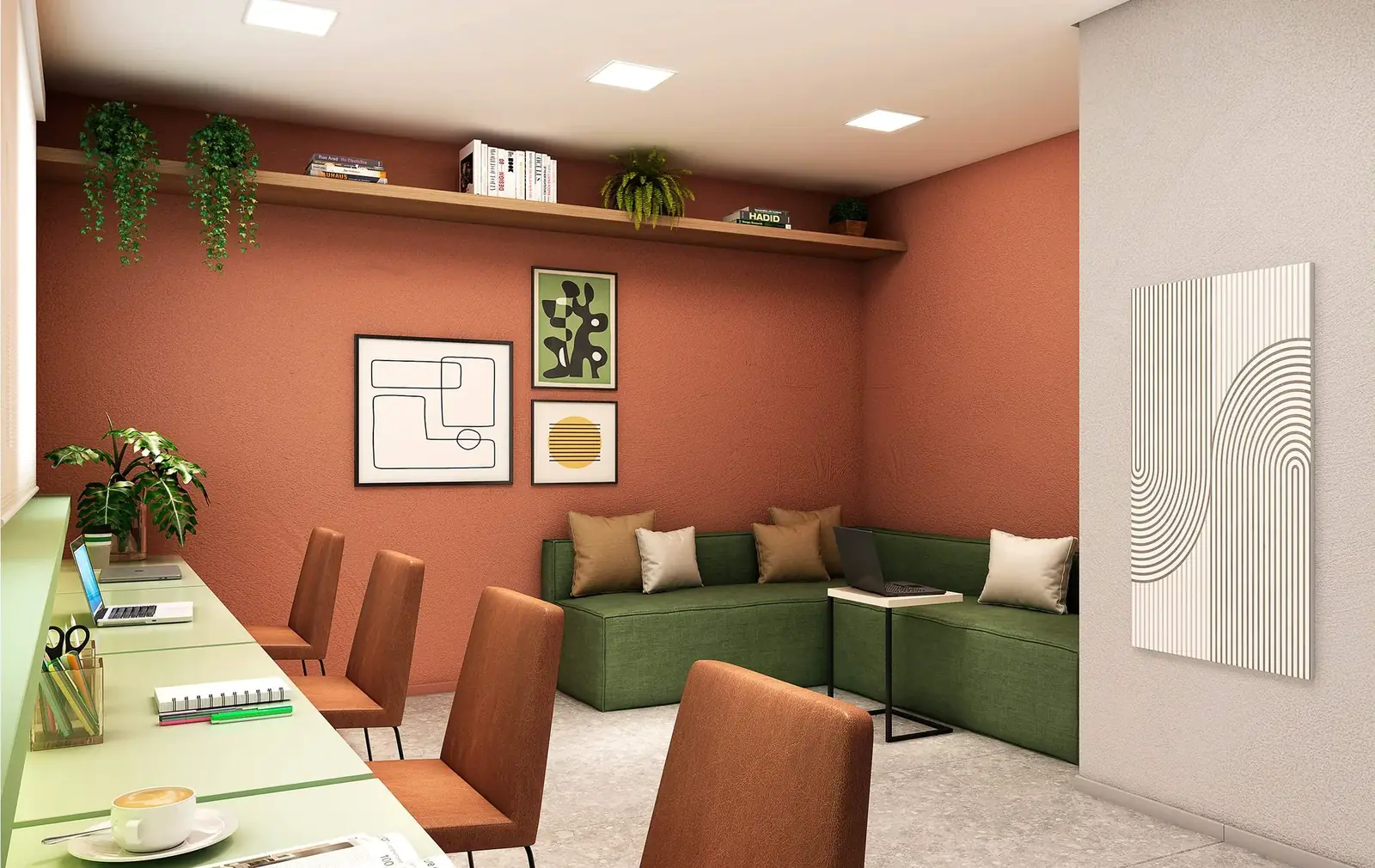 Coworking do Home 375 Vila Sônia – perspectiva ilustrada