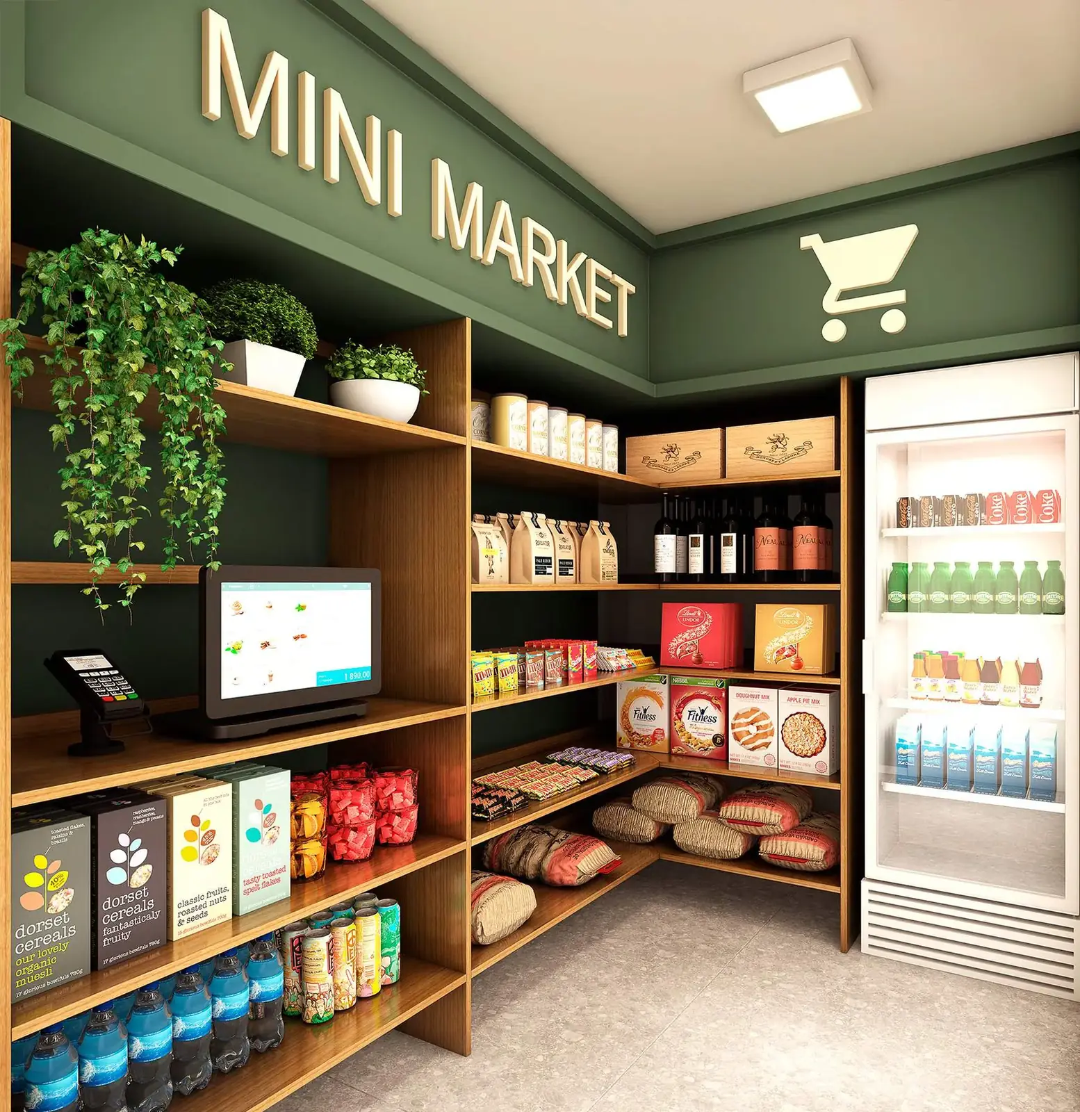 Minimarket** do Home 375 Vila Sônia – perspectiva ilustrada