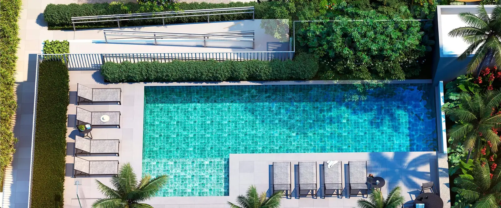 Piscina – vista aérea do Home 375 Vila Sônia – perspectiva ilustrada