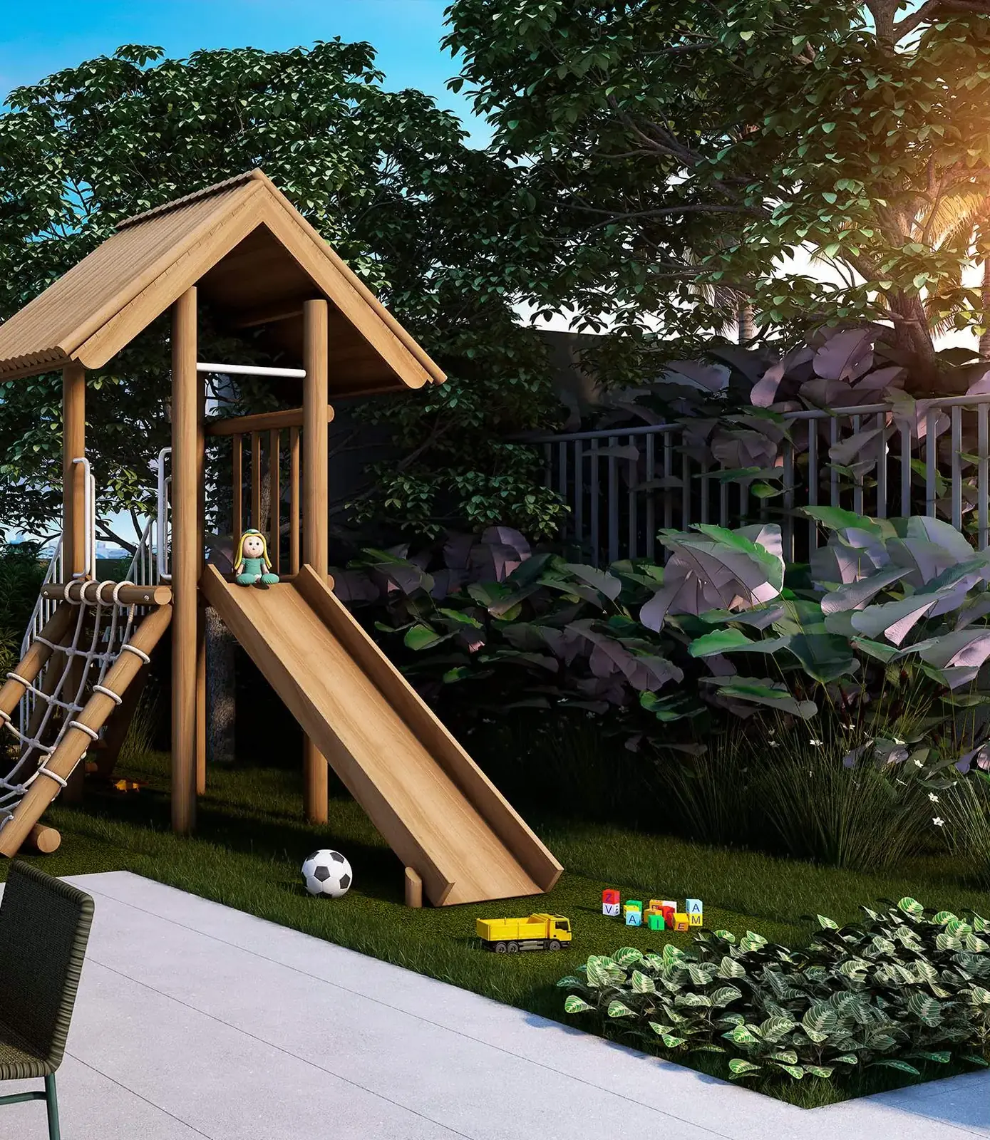 Playground do Home 375 Vila Sônia – perspectiva ilustrada