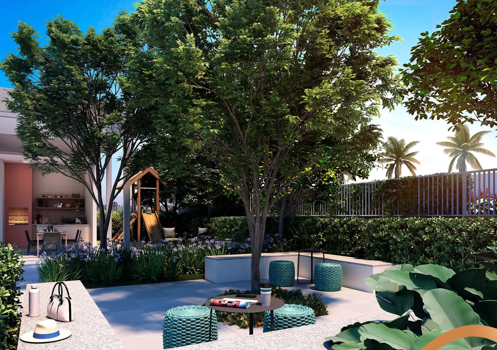 Praça das especiarias do Home 375 Vila Sônia – perspectiva ilustrada